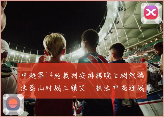 中超第14轮裁判安排揭晓甘树然执法泰山对战三镇艾堃执法申花迎战新鹏城